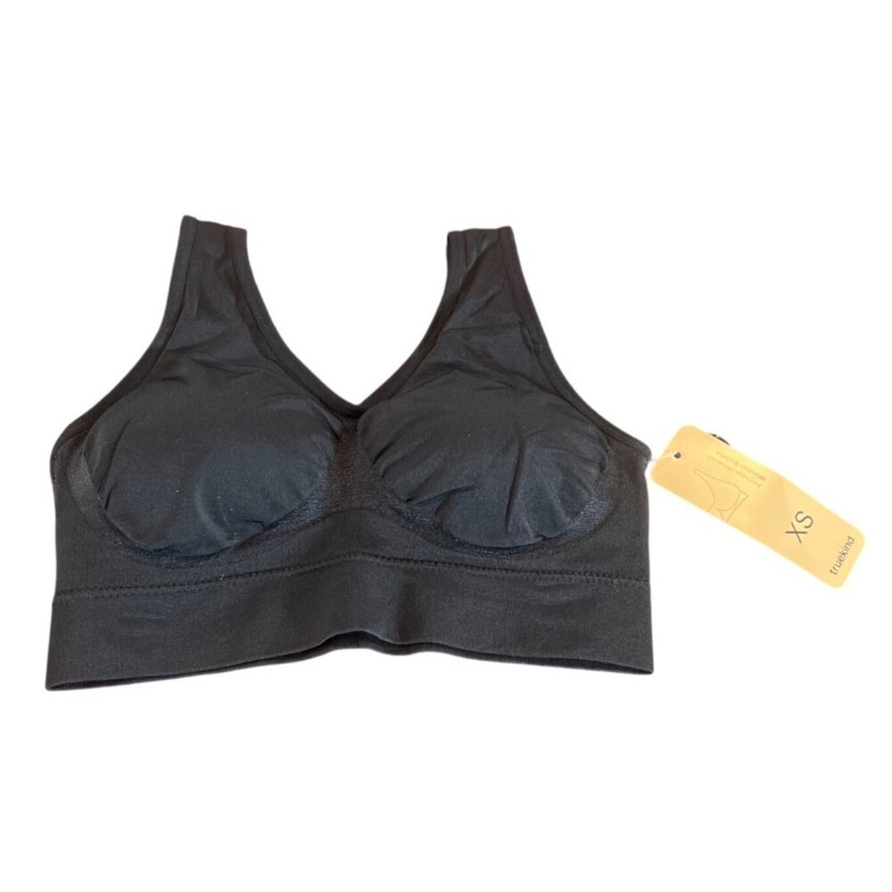 Truekind Everyday‎ Throw-On Wireless Bra Black XS NWT Comfort